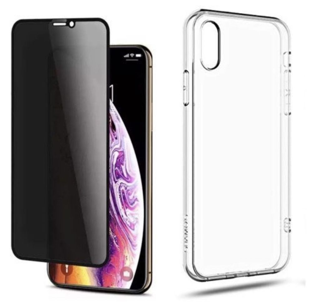 Iphone X XR Xs MAX Husa Black AutoFocus + Folie Sticla Anti Spay