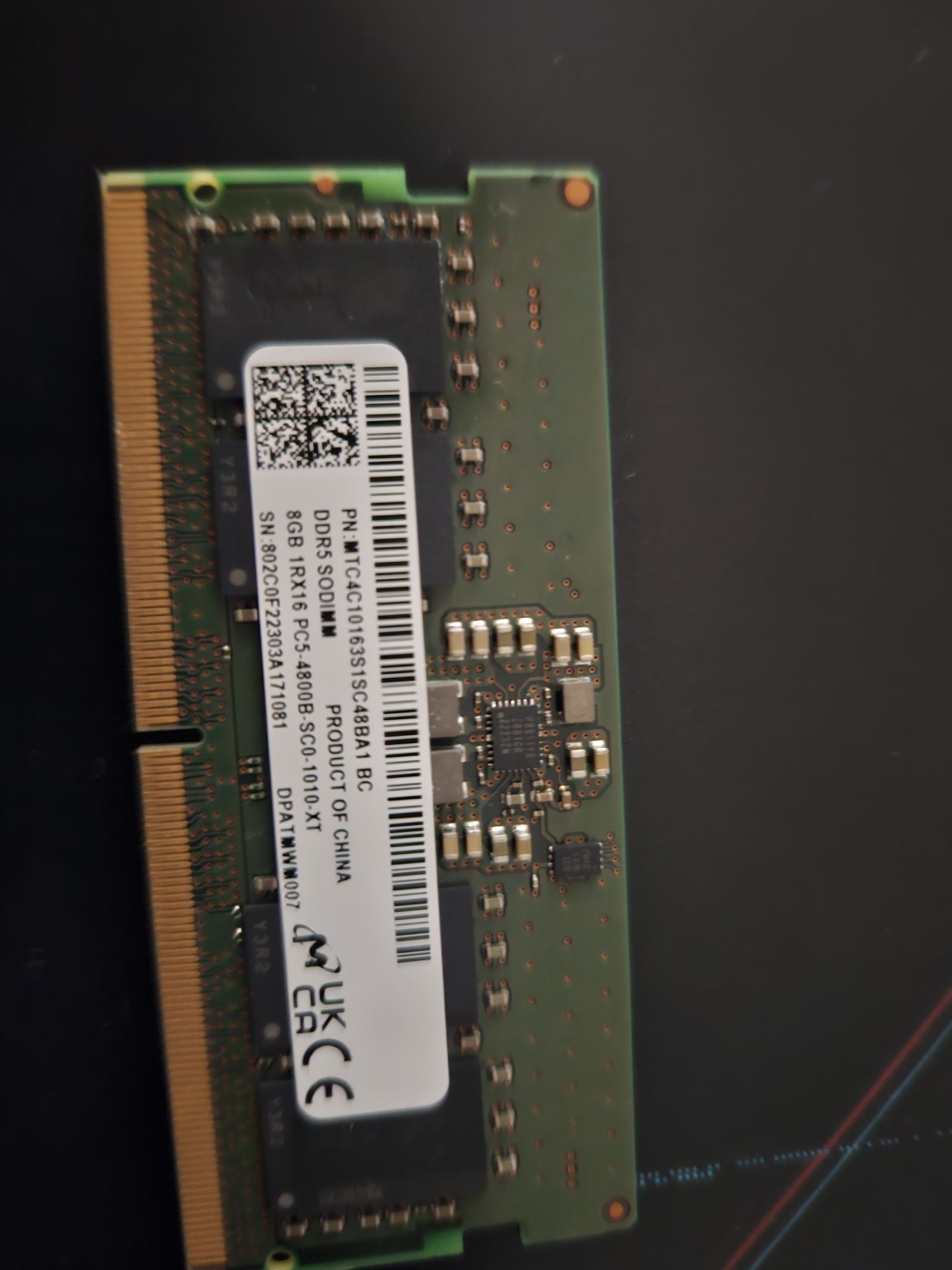 Продам ОЗУ  DDR5 4800 SODIM 2 шт по 8 гб