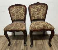 2 buc Scaun Vintage cu ornamente; Scaun cu sezut si spatar tapitat