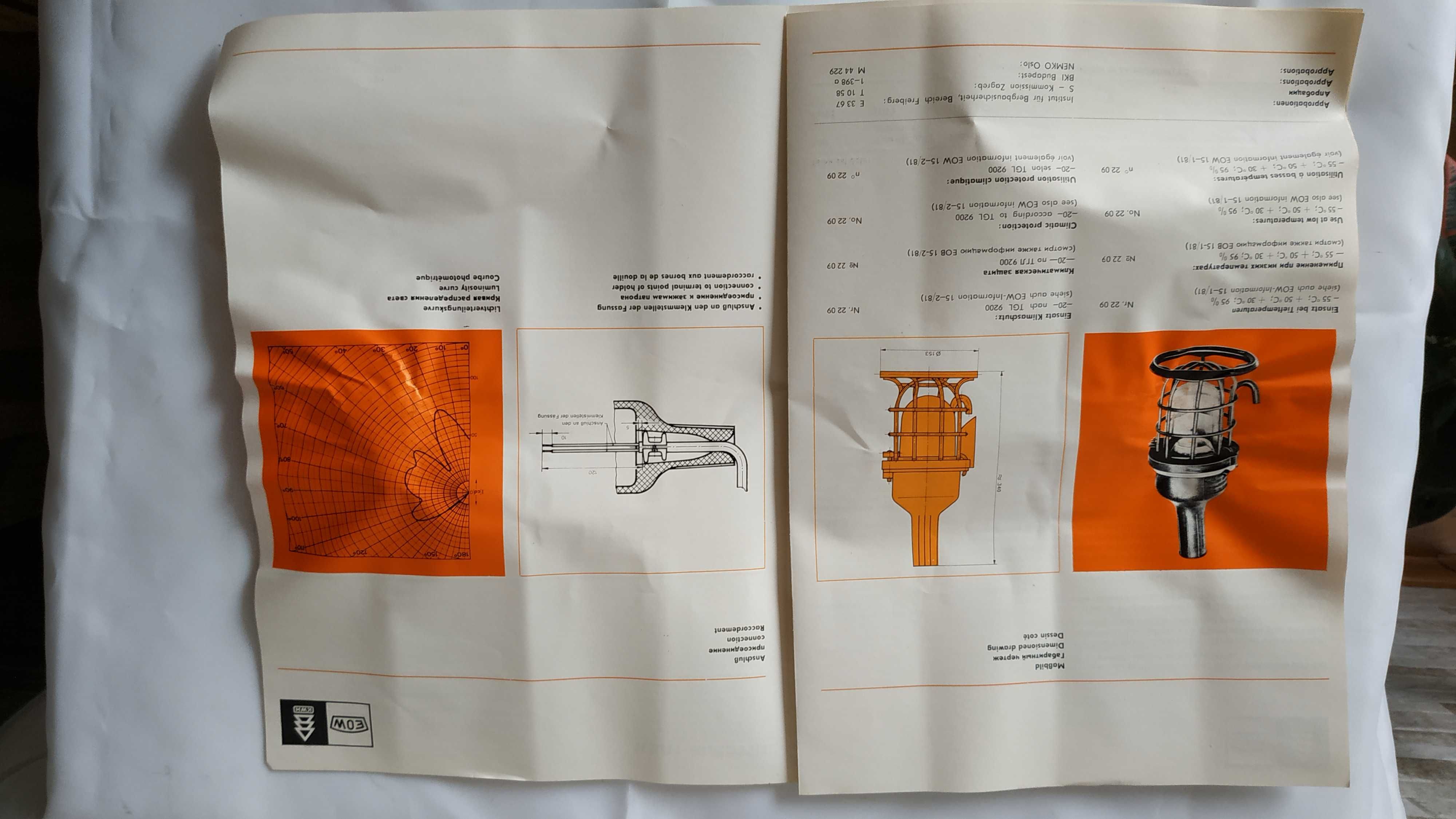 Подвижна лампа (влагозащитена и взривозащитена) - Made in GDR