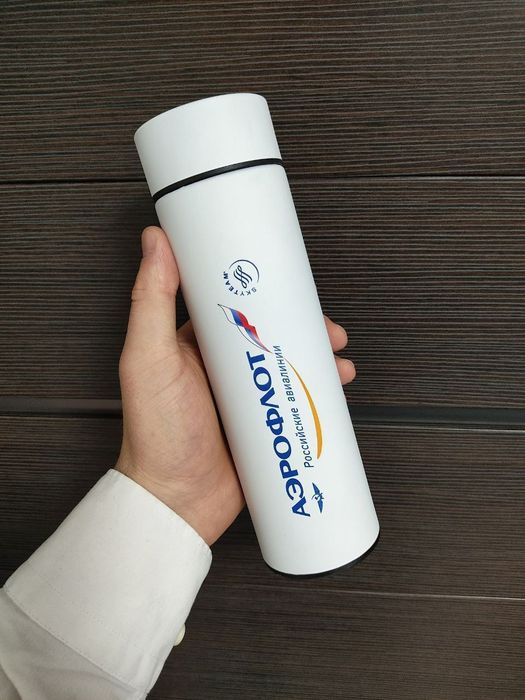 Термосы с датчиком температуры с вашим лого (печать и гравировка)