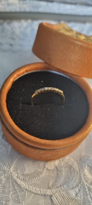 Inel aur 14k cu 9 diamante naturale