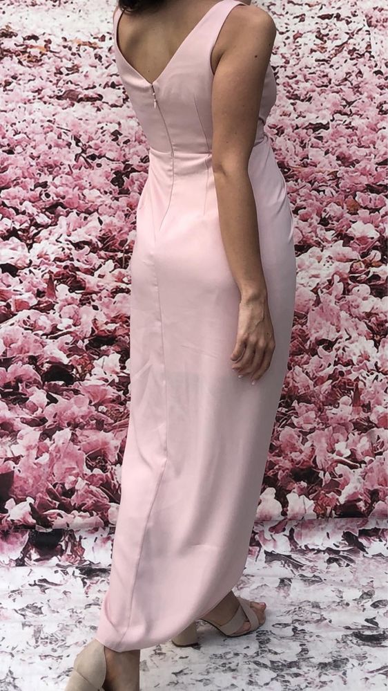 Официална/ шаферска рокля - пепел от рози (бебешко розово)