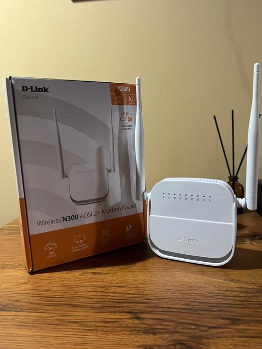 Wi-Fi роутер D-Link DSL-124 N300 (модем + роутер)