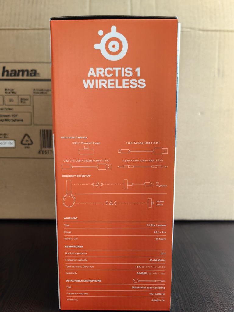 Гейминг слушаки SteelSeries Arctis 1 Wireless НОВИ!!