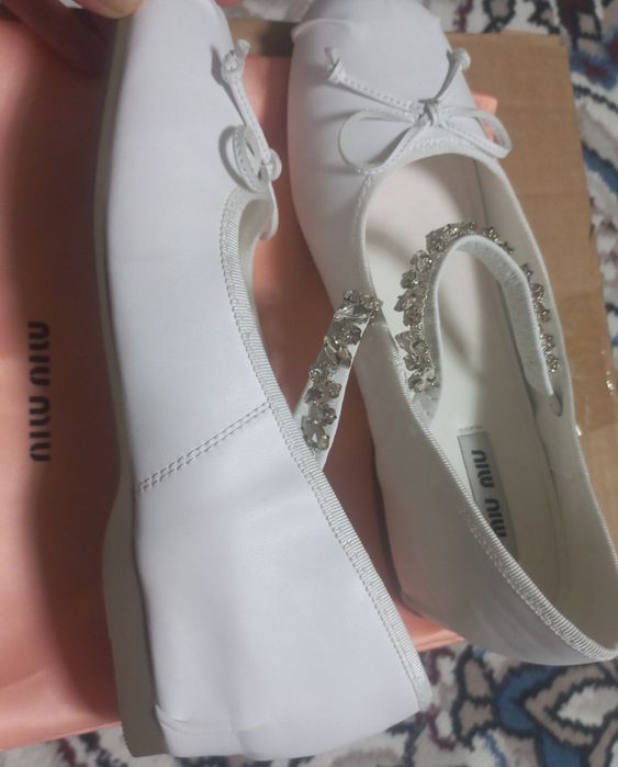 Балетка MIU белый трендовый