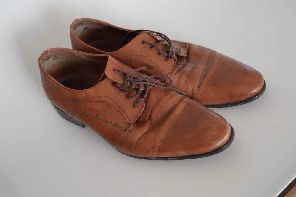 Pantofi piele The Zeus maro eleganti, talpa din cauciuc natural