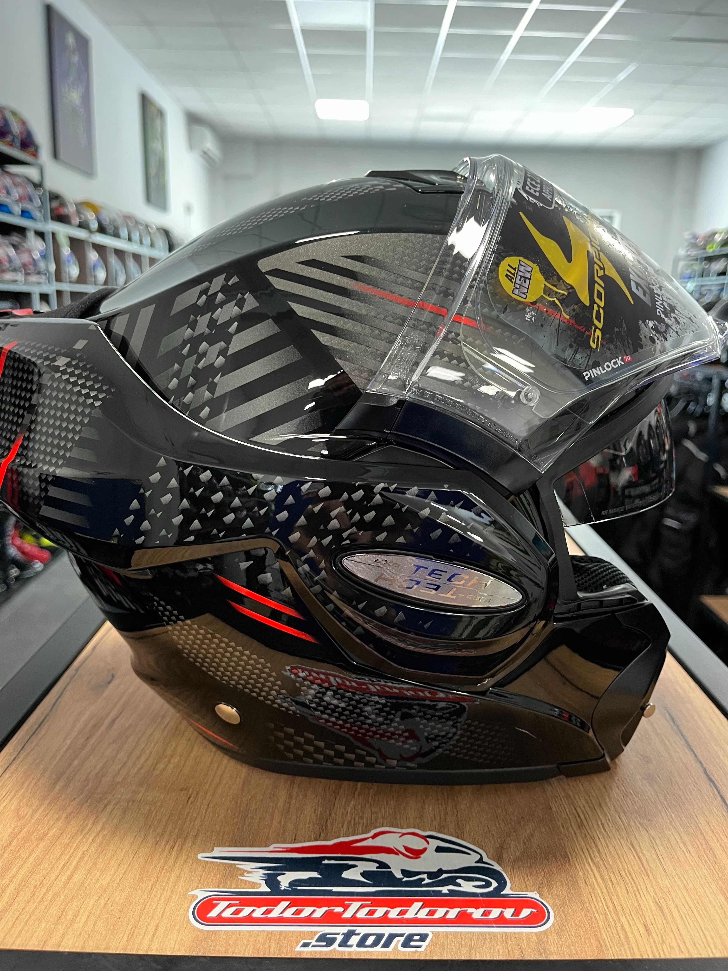 Отваряема мото каска Scorpion EXO-TECH EVO PULSE,M 57-58 ,очила NEW