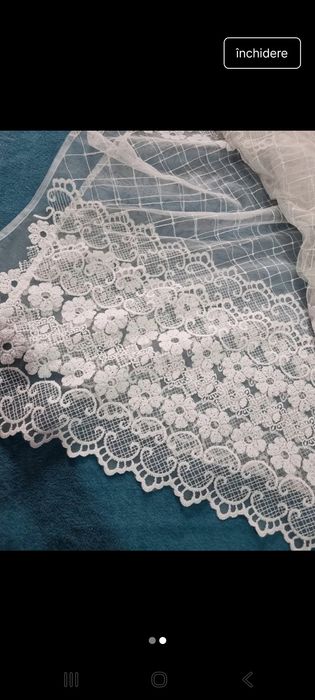 Perdea alba cu broderie