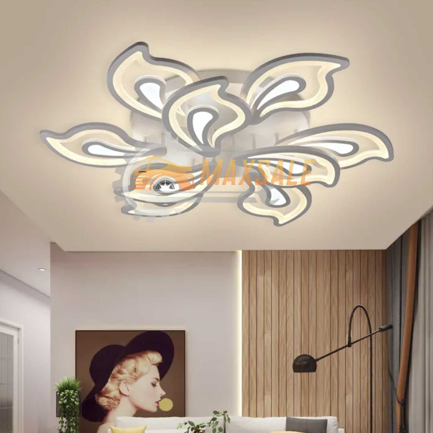 Абажур плафониера дизайнерски 90W LED лампа таван стена полилей