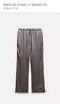 Pantaloni Zara S satinati cu broderii laterale
