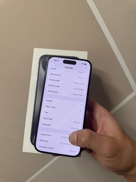 IPhone 15 Pro 256GB factura garantie 2026 Black full box Neverlocked