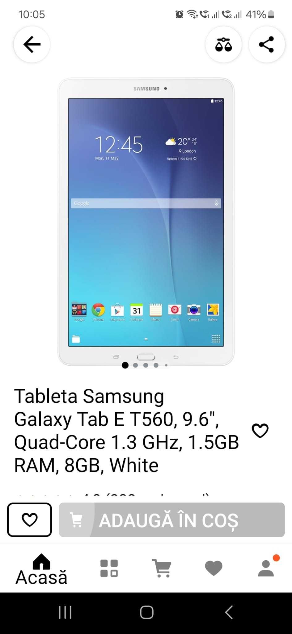 tableta Samsung Galaxy Tab E T560 9.6"