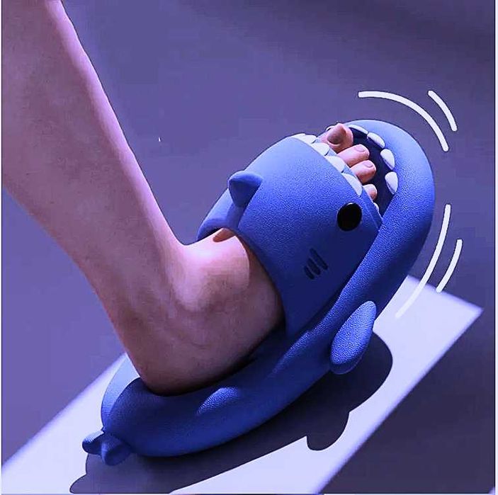 Papuci pentru copii fetite si baietei, Baby Shark, albastru