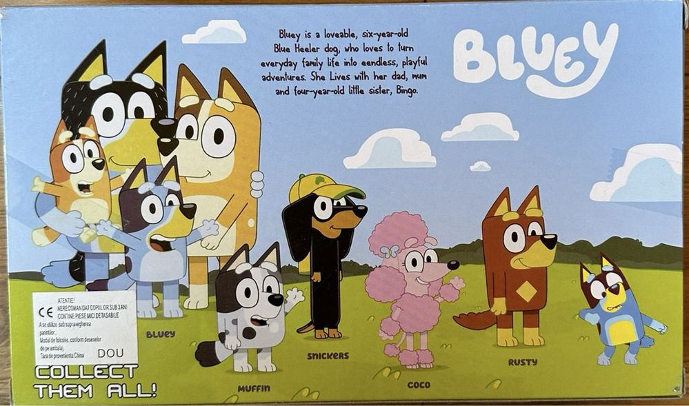 Figurine Bluey 4 personaje, familia