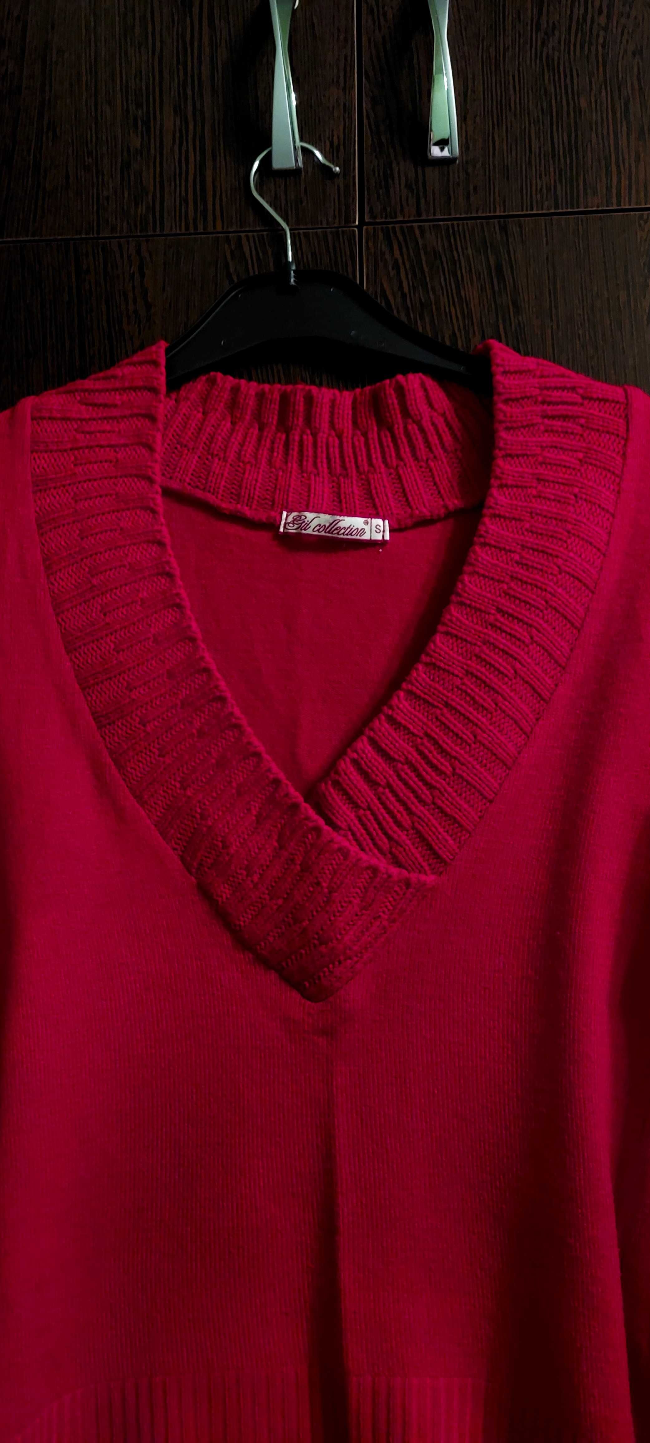 Vând pulover roșu + bonus fustâ blugi