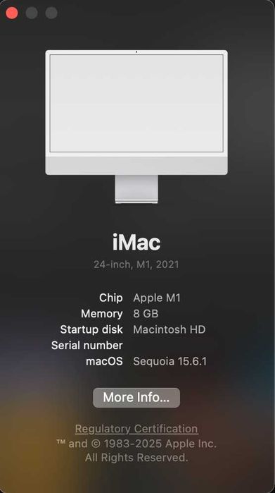 iMac M1 | 2021 | 4.5K | 8 Gb RAM | 512GB SSD | 8 Core