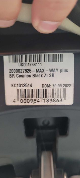 Scaun auto Britax Römer Max-Way plus, 9-25 kg, Cosmos Black