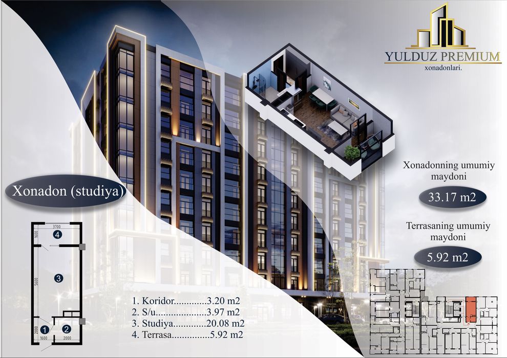 орзуингиздаги премиум хонадонлар енди чирчикда