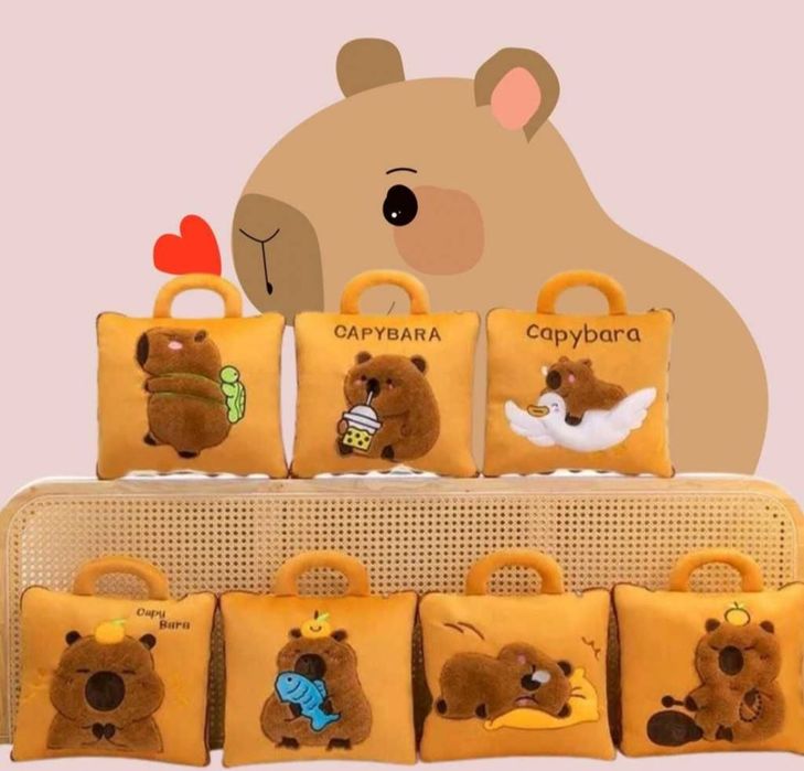 Мека Капибара възглавничка играчка и одеяло за гушкане 3-в-1