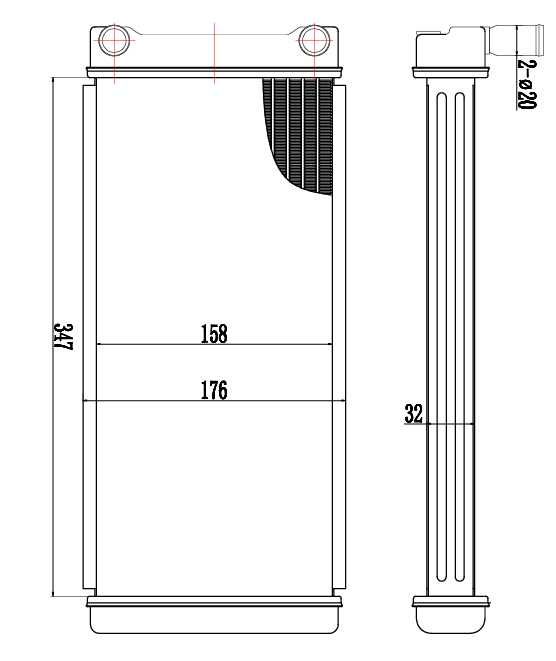 Радиатор RE6016 лобового стекла IVECO