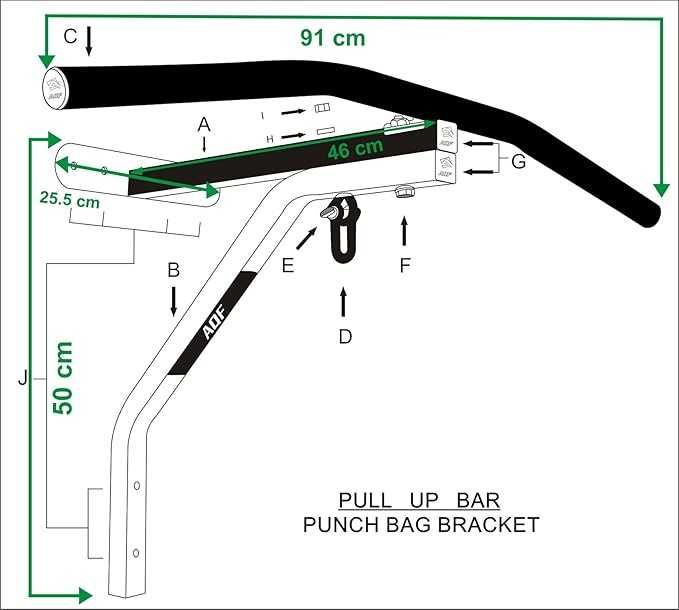 Suport de perete pentru sac de box AQF cu bară de tracțiuni