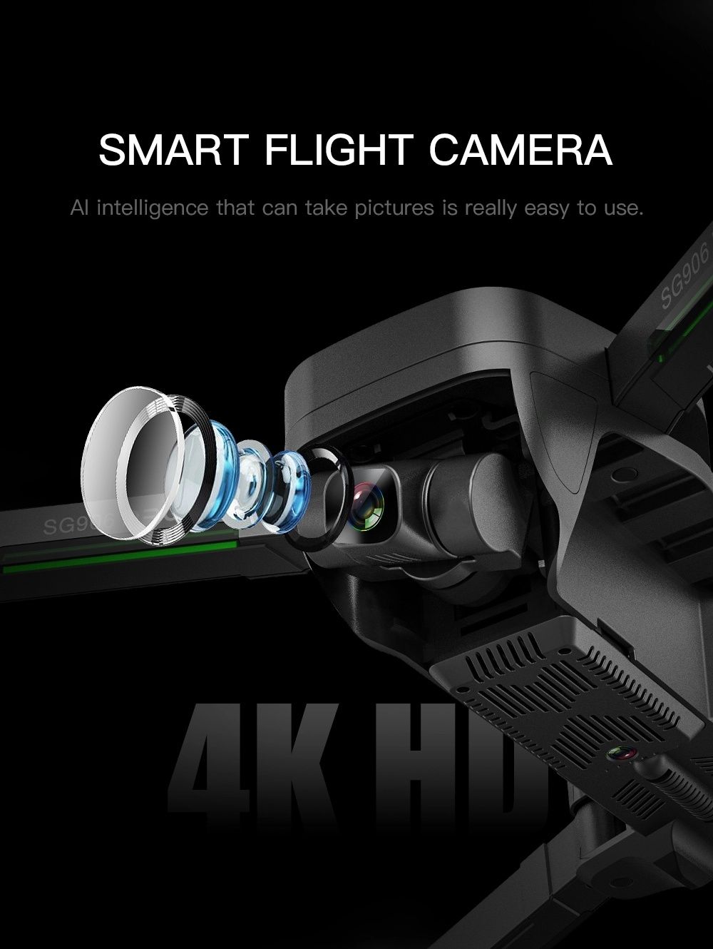 Dona profesionala 4K,5G,GPS/GLONASS,3AXE,GESTURI,Reintorcere,14MP,Noua
