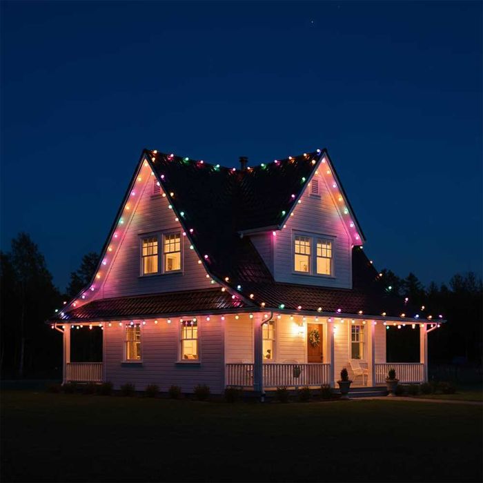 Instalatie Rola 50m 240 LED Bulb Multicolor Protectie Apa IP44