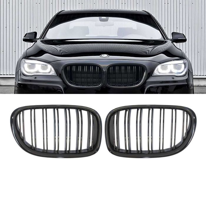 Set 2 grile duble M BMW Seria 7 F01 2009-2015 negru lucios