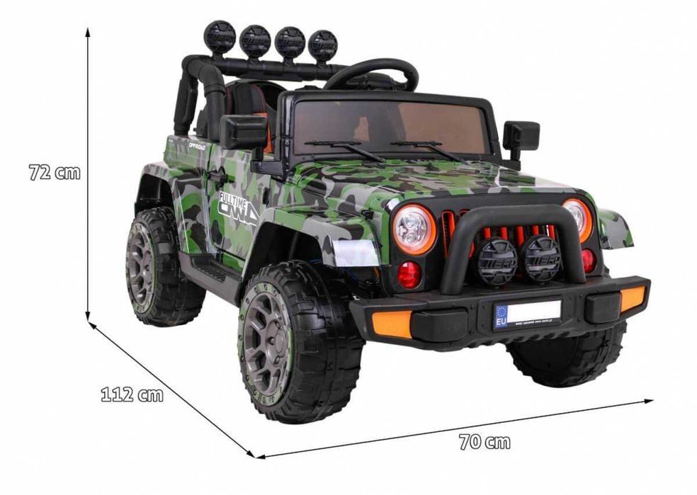 Masinuta electrica pt copii  Autokids FULL TIME 4x4  (7588) Military