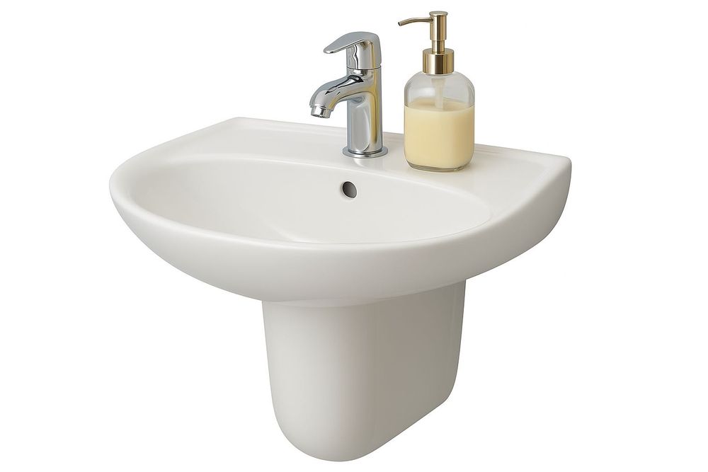 Мивка за баня с пиедестал и смесител