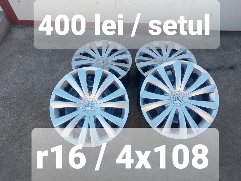 Jante tabla r16 + capace originale / gama CITROEN / PEUGEOT / 4x108