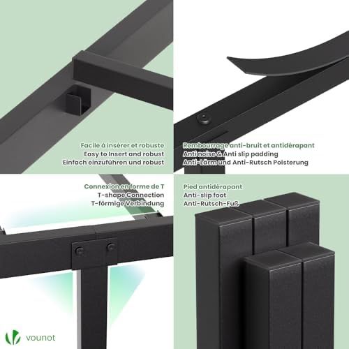 Легло 160 x 200 см, здрава метална рамка за легло с ламелна основа