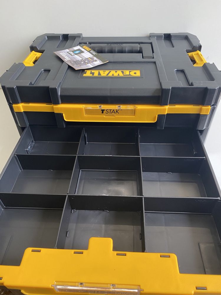 Куфар за инструменти с 2 чекмеджета DeWALT TSTAK  + Отворен Куфар