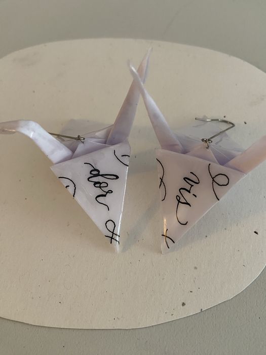 Cercei unicat origami caligrafiati