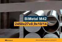 Pânză panglică fierăstrău cu bandă BiMetal M42 2450x27x0.9x10/14 DPI