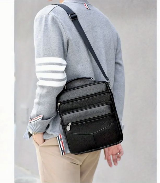 Мъжка кожена работна чанта/Елегантна и стилна, кафява естествена кожа!