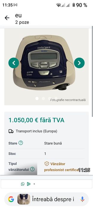 vând aparat , tratament apnee resmed