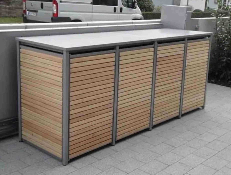 Masca pubela de gunoi 2X 240 L din (metal) ALLOY STELL SI LEMN
