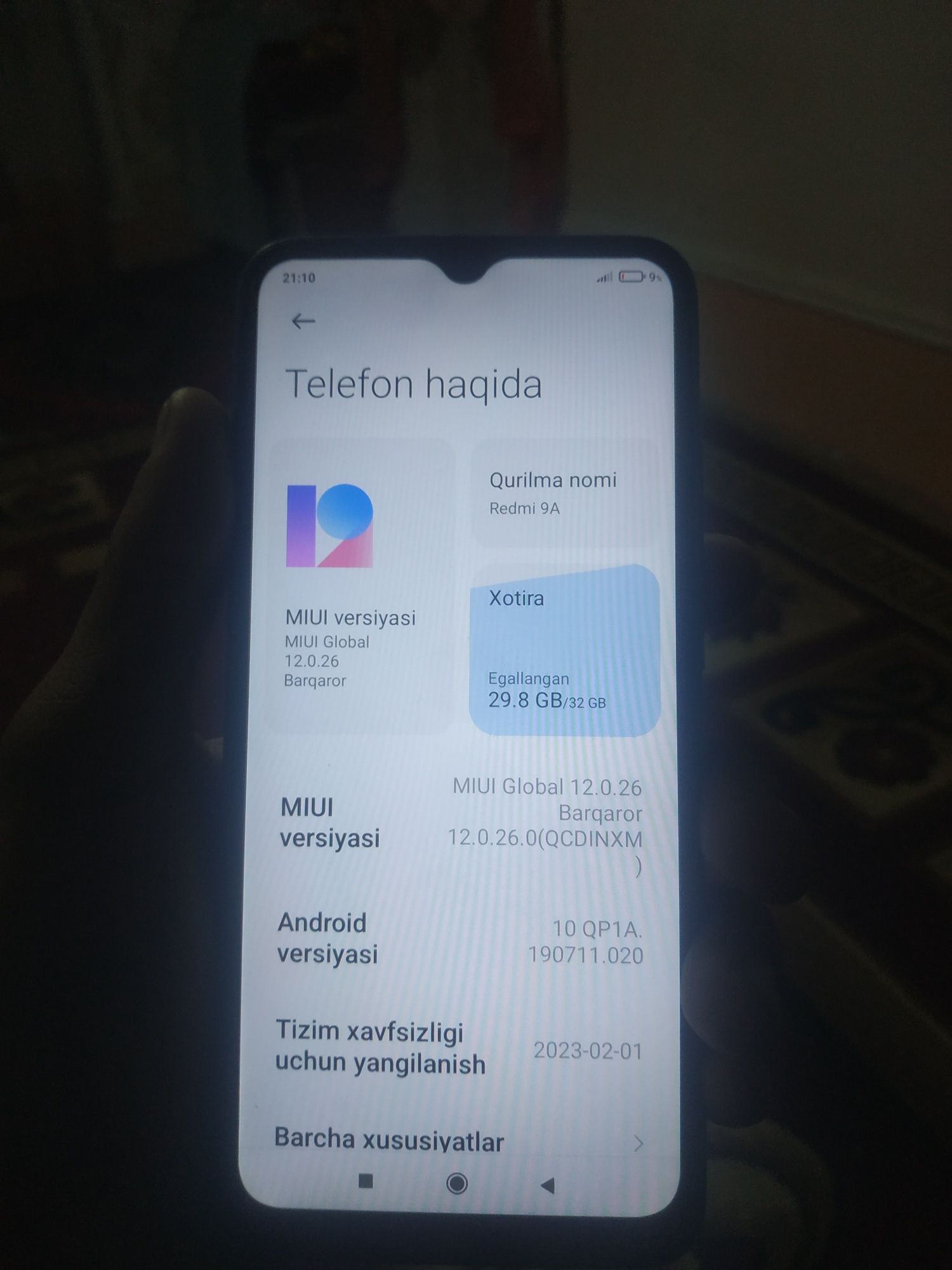 Redmi 9 a xolati a'lo