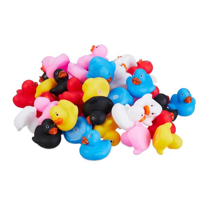 Set de 6 ratuste de baie cu sunet multicolore distractie in apa 4x4cm