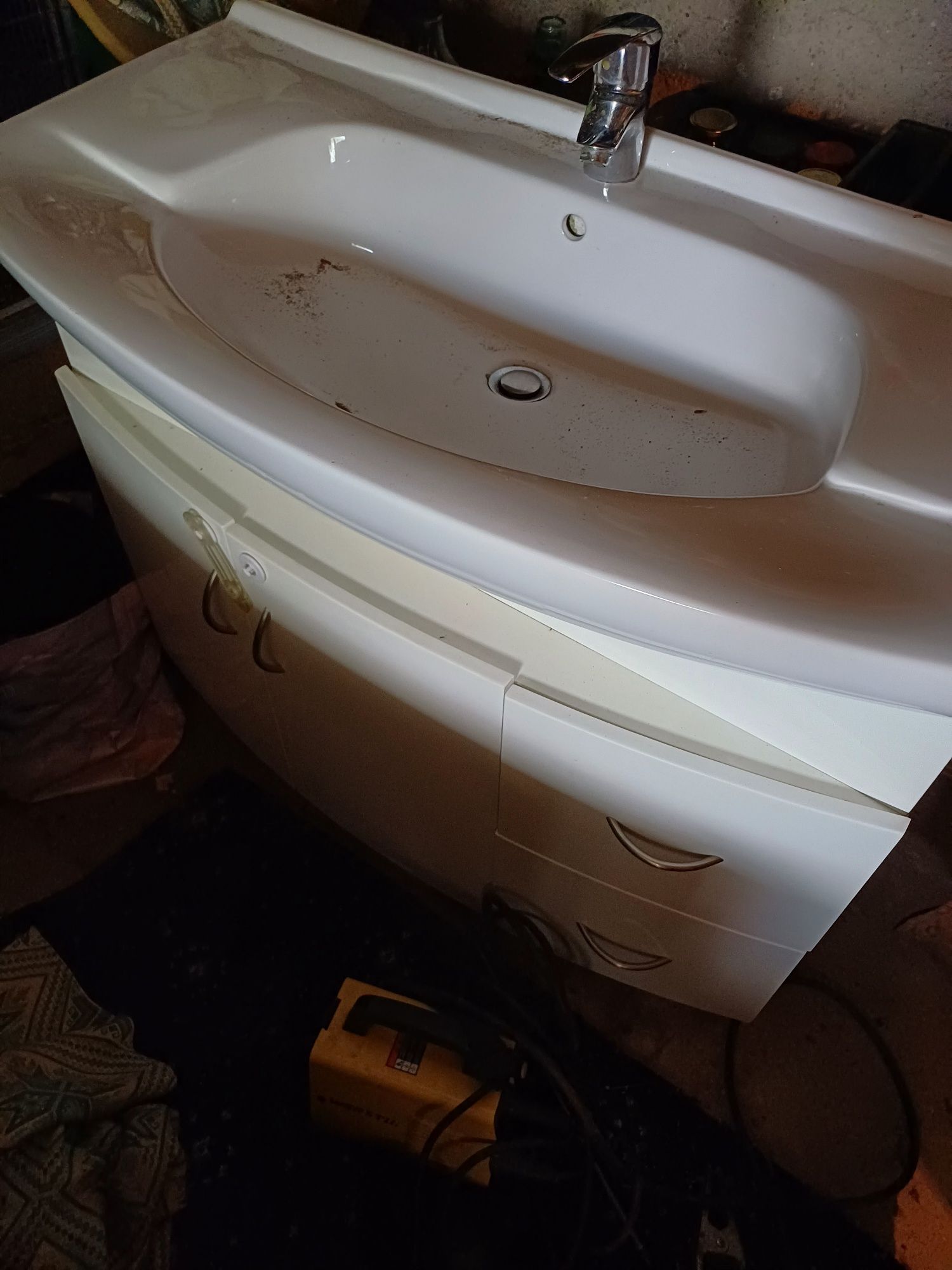 Италиански шкаф за баня 100 см PVC