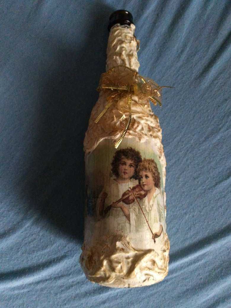 Декупаж с бутилка --