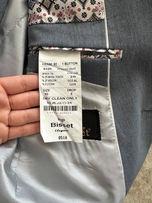 Мъжки костюм, цвят светло син, размер 50 М/Л