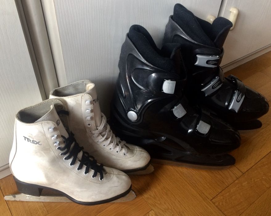 Зимни кънки с обувки от Германия размер 34 белите и 43/44 черните