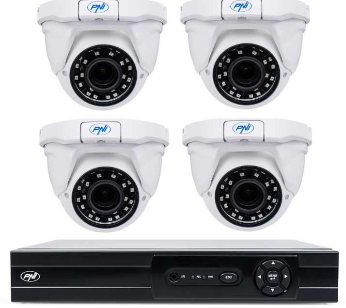 Pachet DVR/NVR PNI House AHD808 - 8 canale 4MP H265 intrari audio