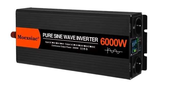 Invertor Moexsiac, sinus pur, 6000W, 24V sau 48V 220V, dubla priza EU
