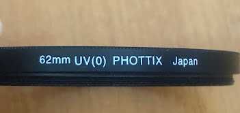 Filtru foto UV(0) PHOTTIX, 62 mm, Japan