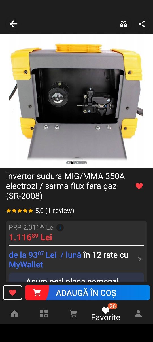 Aparat sudura mig/mma 350A electrozi/sarma flux fara gaz