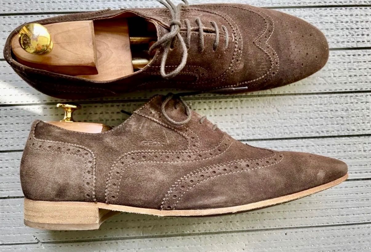Pantofi GEOX barbati piele intoarsa maro 44